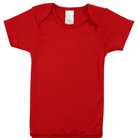 Red Interlock Short Sleeve Bodysuit Onezies