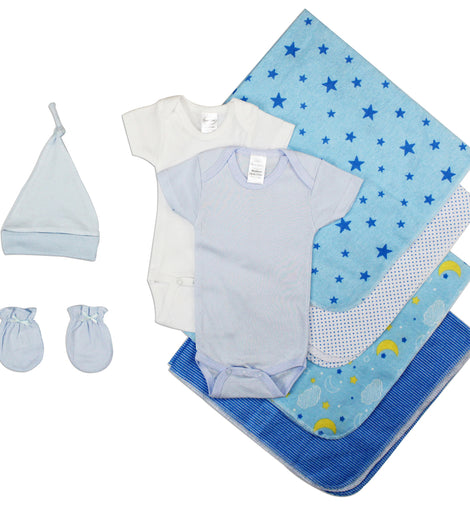 Essential Newborn Baby Boy 8 Piece Layette Set