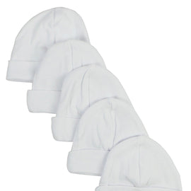 Bambini White Baby Cap (Pack of 5)