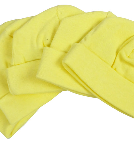 Yellow Baby Cap (Pack of 5)