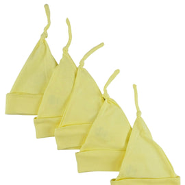 Yellow Knotted Baby Cap (Pack of 5)