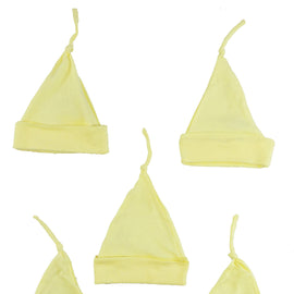 Yellow Knotted Baby Cap (Pack of 5)