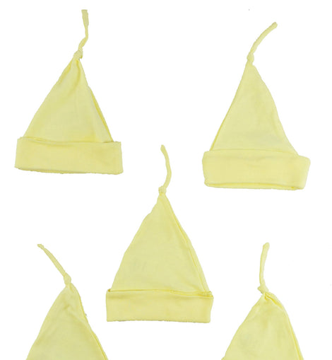 Yellow Knotted Baby Cap (Pack of 5)