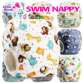 [Littles&Bloomz]  Baby Reusable 1PC Swim Diapers Cartoon Swimwear