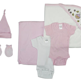 Bambini Newborn Baby Girl 6 Pc Layette Baby Shower Gift Set