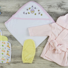 Bambini Hooded Towel, Wash Coths, Bath Mittens and Robe