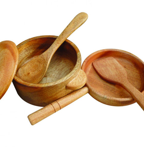 QToys Australia (USA) MAHOGANY PAN & POT SET