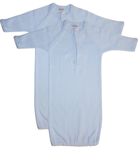 Preemie Solid Blue Gown - 2 Pack