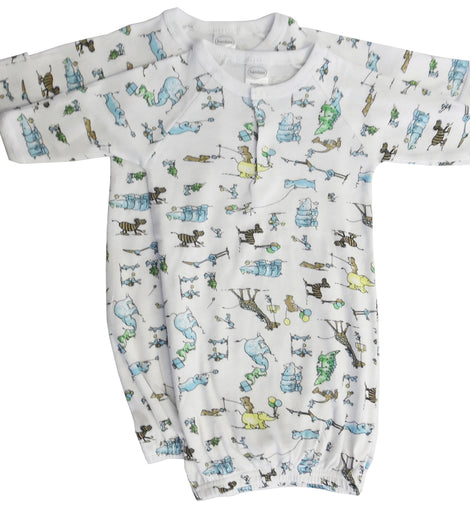 Boys Print Infant Gowns - 2 Pack