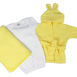 Neutral Newborn Baby 3 Pc Layette Set (Gown, Robe,
