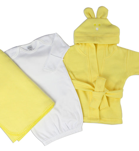 Neutral Newborn Baby 3 Pc Layette Set (Gown, Robe,