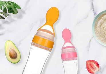 Silicone Squeeze Baby Feeding Bottle