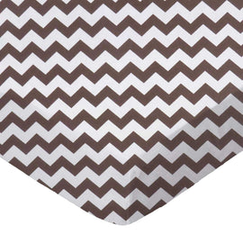 SheetWorld Fitted Crib Sheet Set - 100% Cotton Woven - Brown Chevron