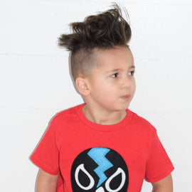 Kids T-shirt - Luchador Negro - Black Mexican Wrestler Kids (Red)
